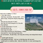  BÁN ĐẤT CỤM CÔNG NGHIỆP YÊN LỆNH – DUY TIÊN, HÀ NAM  - DIỆN TÍCH 1.9 HA 